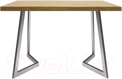 Обеденный стол Buro7 Уиллис Классика 120x80x74 (дуб натуральный/серебристый)