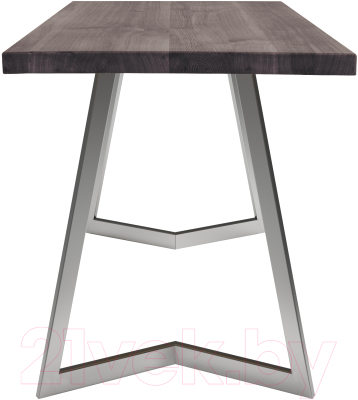 Обеденный стол Buro7 Уиллис Классика 120x80x74 (дуб мореный/серебристый)