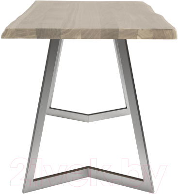 Обеденный стол Buro7 Уиллис с обзолом 120x80x74 (дуб беленый/серебристый)