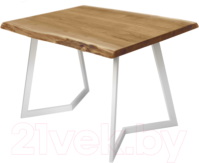 Обеденный стол Buro7 Уиллис с обзолом 120x80x74 (дуб натуральный/белый)