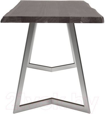 Обеденный стол Buro7 Уиллис с обзолом 120x80x74 (дуб мореный/серебристый)