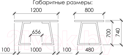 Обеденный стол Buro7 Уиллис с обзолом и сучками 120x80x74 (дуб мореный/серебристый)