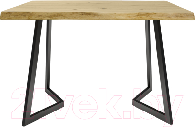 Обеденный стол Buro7 Уиллис с обзолом и сучками 120x80x74 (дуб натуральный/черный)