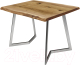Обеденный стол Buro7 Уиллис с обзолом и сучками 120x80x74 (дуб натуральный/серебристый) - 
