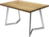 Обеденный стол Buro7 Уиллис Классика 150x80x74 (дуб натуральный/серебристый) - 