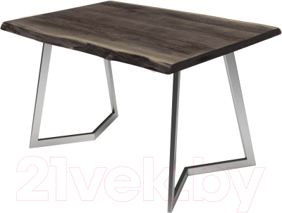 Обеденный стол Buro7 Уиллис с обзолом 150x80x74 (дуб мореный/серебристый)
