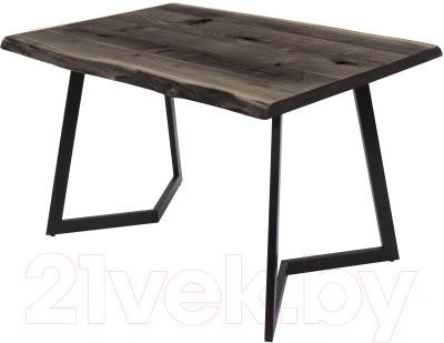 Обеденный стол Buro7 Уиллис с обзолом и сучками 150x80x74 (дуб мореный/черный)