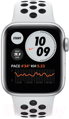 Умные часы Apple Watch SE Nike+ GPS 44mm / MYYH2 (алюминий серебристый/чистая платина/черный)