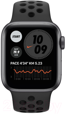 Умные часы Apple Watch SE Nike+ GPS 44mm / MYYK2 (алюминий серый космос/антрацитовый/черный)