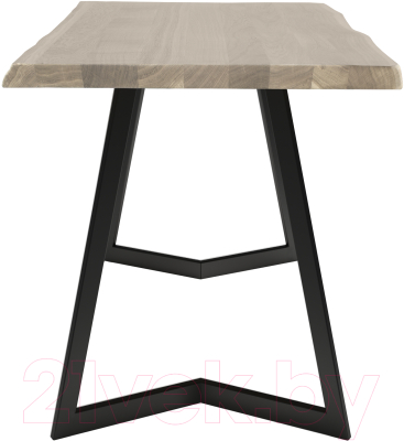 Обеденный стол Buro7 Уиллис с обзолом 150x80x74 (дуб беленый/черный)