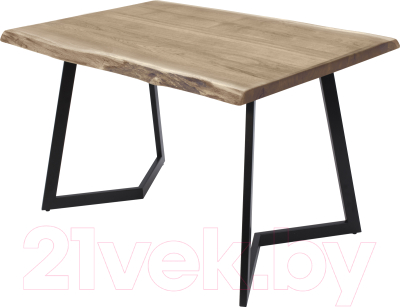 Обеденный стол Buro7 Уиллис с обзолом 150x80x74 (дуб беленый/черный)