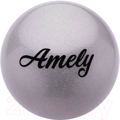 Мяч для художественной гимнастики Amely AGB-102 (15см, серый/блестки)
