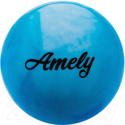 Мяч для художественной гимнастики Amely AGB-101 (15см, синий/белый)