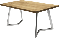 Обеденный стол Buro7 Уиллис Классика 180x80x74 (дуб натуральный/серебристый) - 