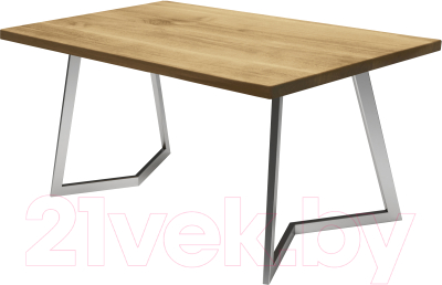 Обеденный стол Buro7 Уиллис Классика 180x80x74 (дуб натуральный/серебристый)