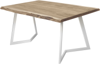 Обеденный стол Buro7 Уиллис с обзолом 180x80x74 (дуб беленый/белый) - 