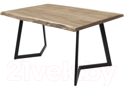 Обеденный стол Buro7 Уиллис с обзолом 180x80x74 (дуб беленый/черный)