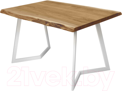 Обеденный стол Buro7 Уиллис с обзолом 150x80x74 (дуб натуральный/белый)