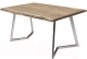 Обеденный стол Buro7 Уиллис с обзолом 180x80x74 (дуб беленый/серебристый) - 