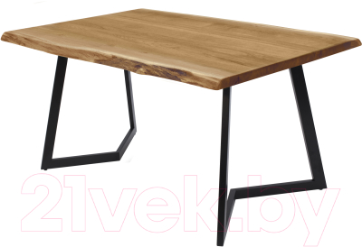 Обеденный стол Buro7 Уиллис с обзолом 180x80x74 (дуб натуральный/черный)