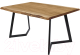 Обеденный стол Buro7 Уиллис с обзолом 180x80x74 (дуб натуральный/черный) - 