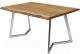 Обеденный стол Buro7 Уиллис с обзолом 180x80x74 (дуб натуральный/серебристый) - 