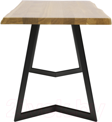 Обеденный стол Buro7 Уиллис с обзолом 150x80x74 (дуб натуральный/черный)
