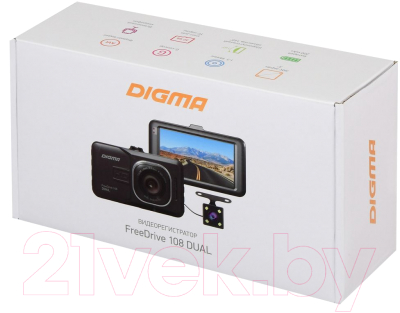 Автомобильный видеорегистратор Digma FreeDrive 108 Dual (черный)