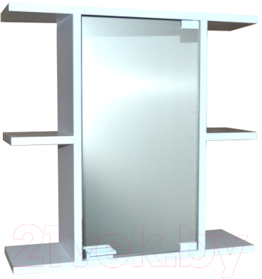 Шкаф с зеркалом для ванной Гамма 10 эконом (белый, правый)