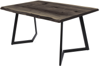 Обеденный стол Buro7 Уиллис с обзолом и сучками 180x80x74 (дуб мореный/черный) - 