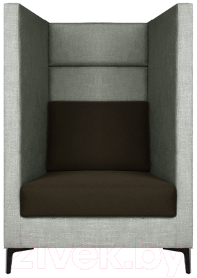 Кресло мягкое Brioli Дирк (J20-J5/серый/коричневые вставки)