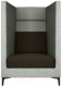 Кресло мягкое Brioli Дирк (J20-J5/серый/коричневые вставки) - 