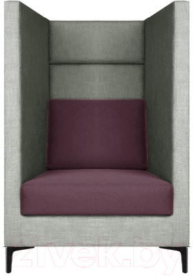 Кресло мягкое Brioli Дирк (J20-J10/серый/сиреневые вставки)