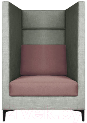 Кресло мягкое Brioli Дирк (J20-J11/серый/розовые вставки)