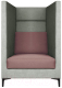 Кресло мягкое Brioli Дирк (J20-J11/серый/розовые вставки) - 