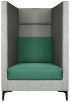 Кресло мягкое Brioli Дирк (J20-J16/серый/азурные вставки) - 