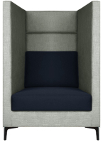 Кресло мягкое Brioli Дирк (J20-J17/серый/синие вставки) - 