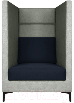 Кресло мягкое Brioli Дирк (J20-J17/серый/синие вставки)