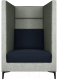Кресло мягкое Brioli Дирк (J20-J17/серый/синие вставки) - 