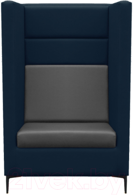 Кресло мягкое Brioli Дирк (L18-L20/синий/серые вставки)
