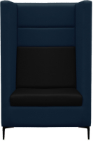 Кресло мягкое Brioli Дирк (L18-L22/синий/черные вставки) - 