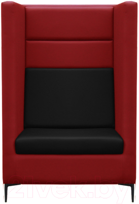 Кресло мягкое Brioli Дирк (L19-L22/красные/черные вставки)
