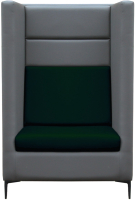 Кресло мягкое Brioli Дирк (L21-L15/серый/зеленые вставки) - 