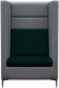 Кресло мягкое Brioli Дирк (L21-L15/серый/зеленые вставки) - 