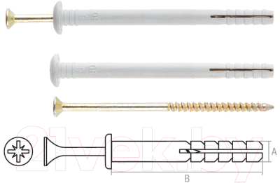 Изображение товара Дюбель-гвоздь Starfix Грибовидный 6х40 / SMC3-82198-200 (200шт, полипропилен)