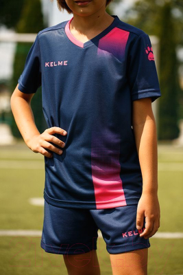 Футбольная форма Kelme Short Sleeve Football Kid / 3883020-420 (160, синий)