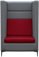 Кресло мягкое Brioli Дирк (L21-L16/серый/вишневые вставки) - 