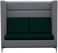 Диван Brioli Дирк двухместный (L21-L15/серый/зеленые вставки) - 