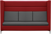 Диван Brioli Дирк трехместный (L19-L20/красный/серые вставки) - 