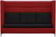 Диван Brioli Дирк трехместный (L19-L22/красный/черные вставки) - 